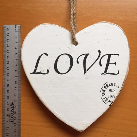 Houten hart / love - 1,7 cm dik