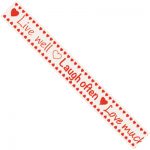 Tekst ribbons, live laugh love, 3 meter lengte