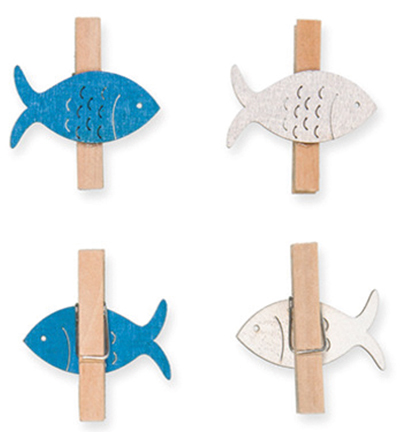 Wooden clips fish