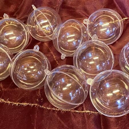 Plexiglas kerstbal, dubbel, 10 stuks, ca. 8 cm groot