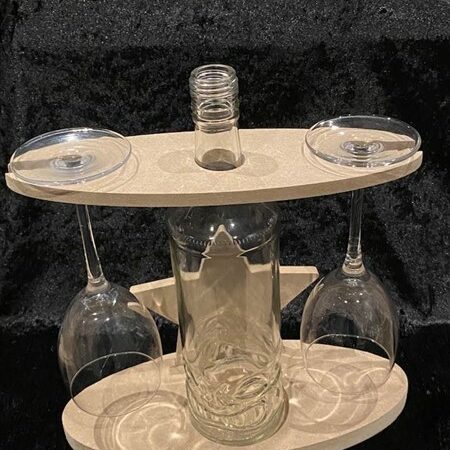 Fles-  en glazenhouder ster, mdf, 3-delig