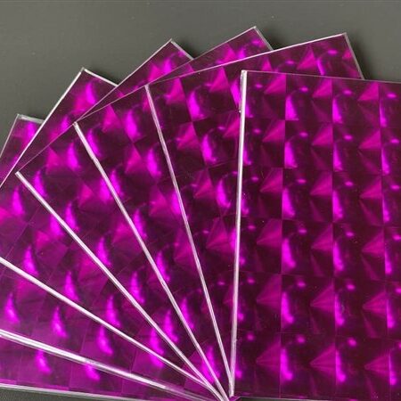 Metallic spiegel folie, fuchsia roze, 12 sheets, 15x21,5 cm