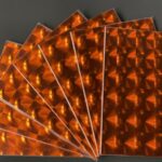Metallic spiegel folie, oranje, 12 sheets, 15x21,5 cm