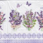 10733 - 5 servetten, witte ondergrond