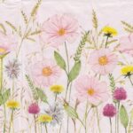 11010 - 5 servetten, roze ondergrond