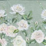 11086 - 5 servetten, groene ondergrond