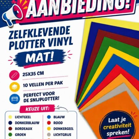 Aanbieding 13: doos V13, 10 vellen vinyl-mat van 25x35 cm