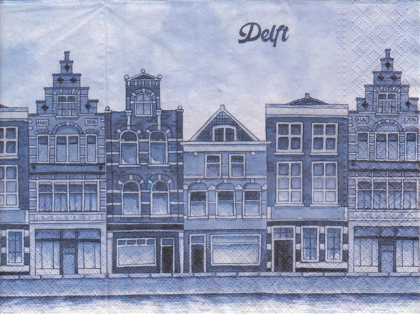 11184 - 5 servetten Delft